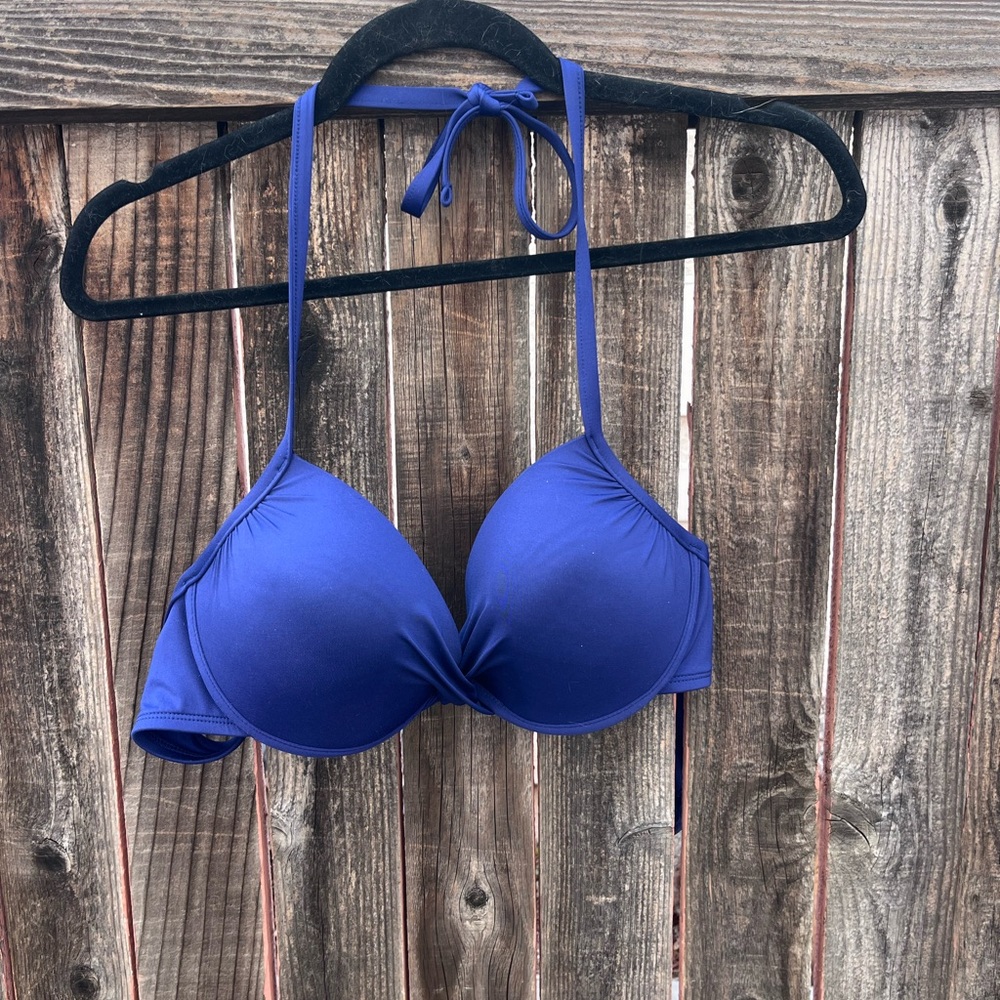 Women's Blue Halter Bikini Top